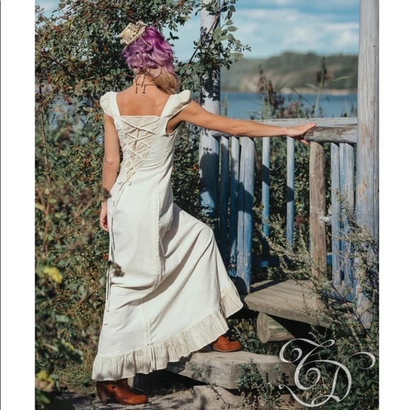 Timjan Design Off White Esmeralda Dress M - Picture 2 of 13